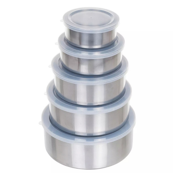 Chef Buddy 5-Piece Stainless Steel Bowl Set With Lids