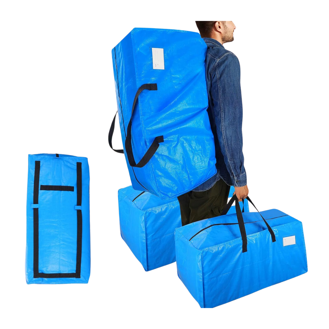 Set Of 5 Heavy Duty Plastic Extra Large Packing Bags