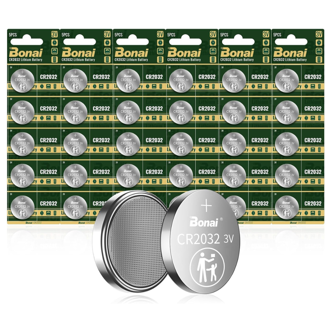 30-Count Bonai Battery 3V Lithium Coin Button Batteries