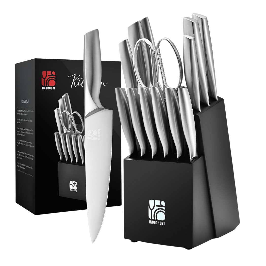 14-Piece Premium Ultra-Sharp Chef Knife Set W/ Block