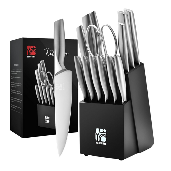 14-Piece Premium Ultra-Sharp Chef Knife Set W/ Block