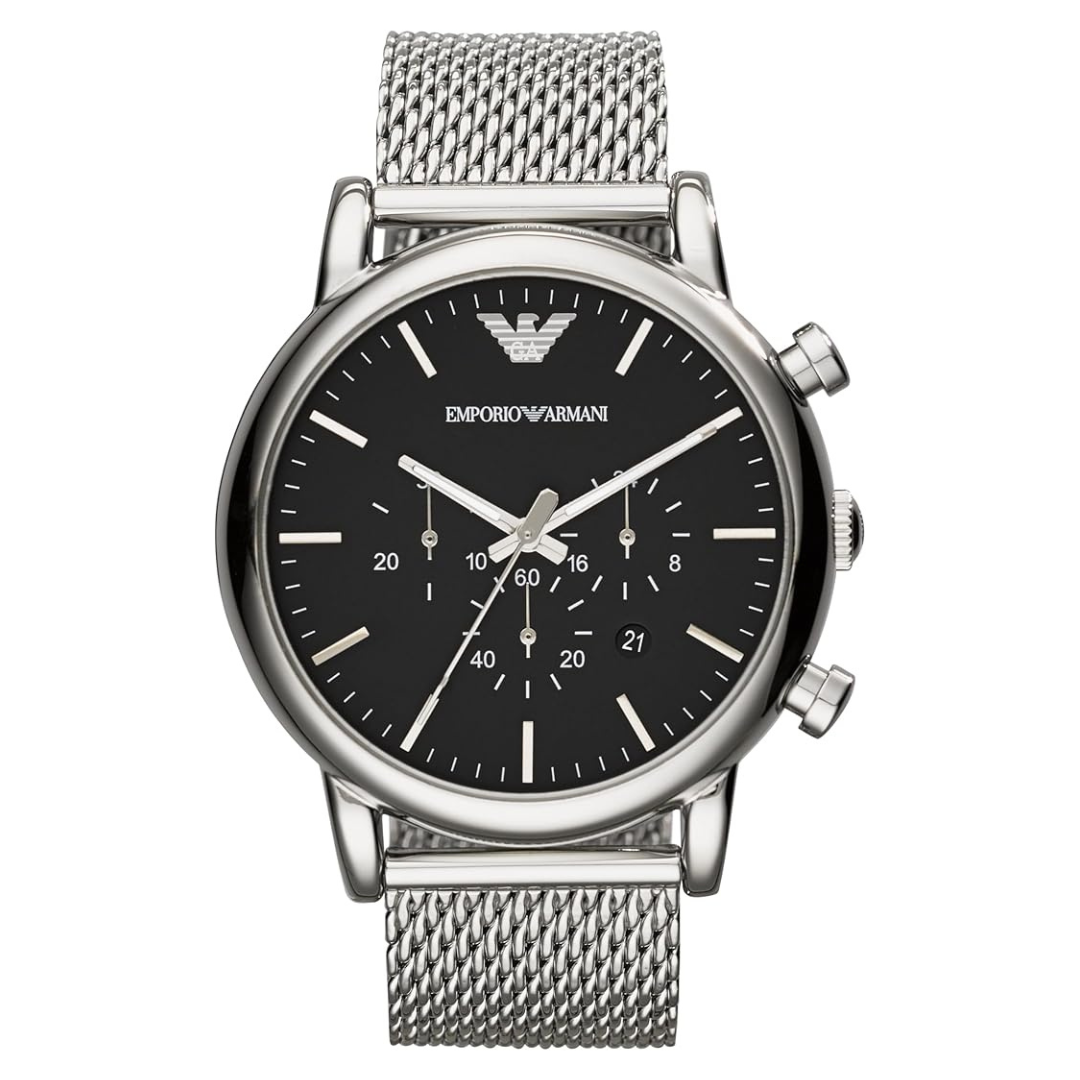 Emporio Armani Men's 46mm Chronograph Stainless Steel Dress Watch