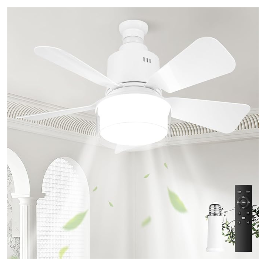 Socket Shade Ceiling Fan With 2800 Lumens Light