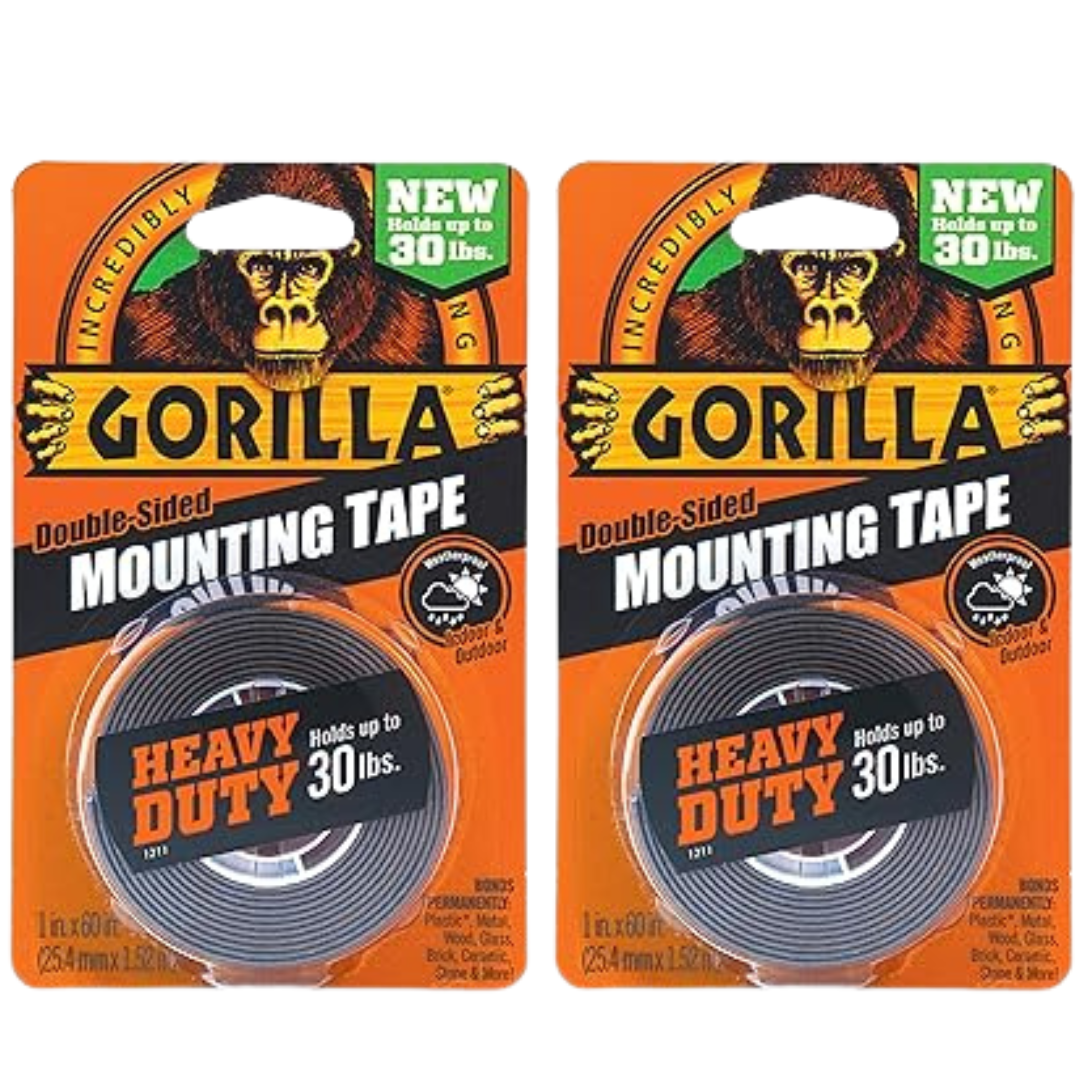 2-Pack Gorilla Double Sided Weatherproof Mounting Tape (1" x 60")