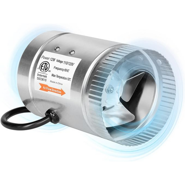 4" Inline Booster Duct Fan, 100 CFM Ventilation Blower