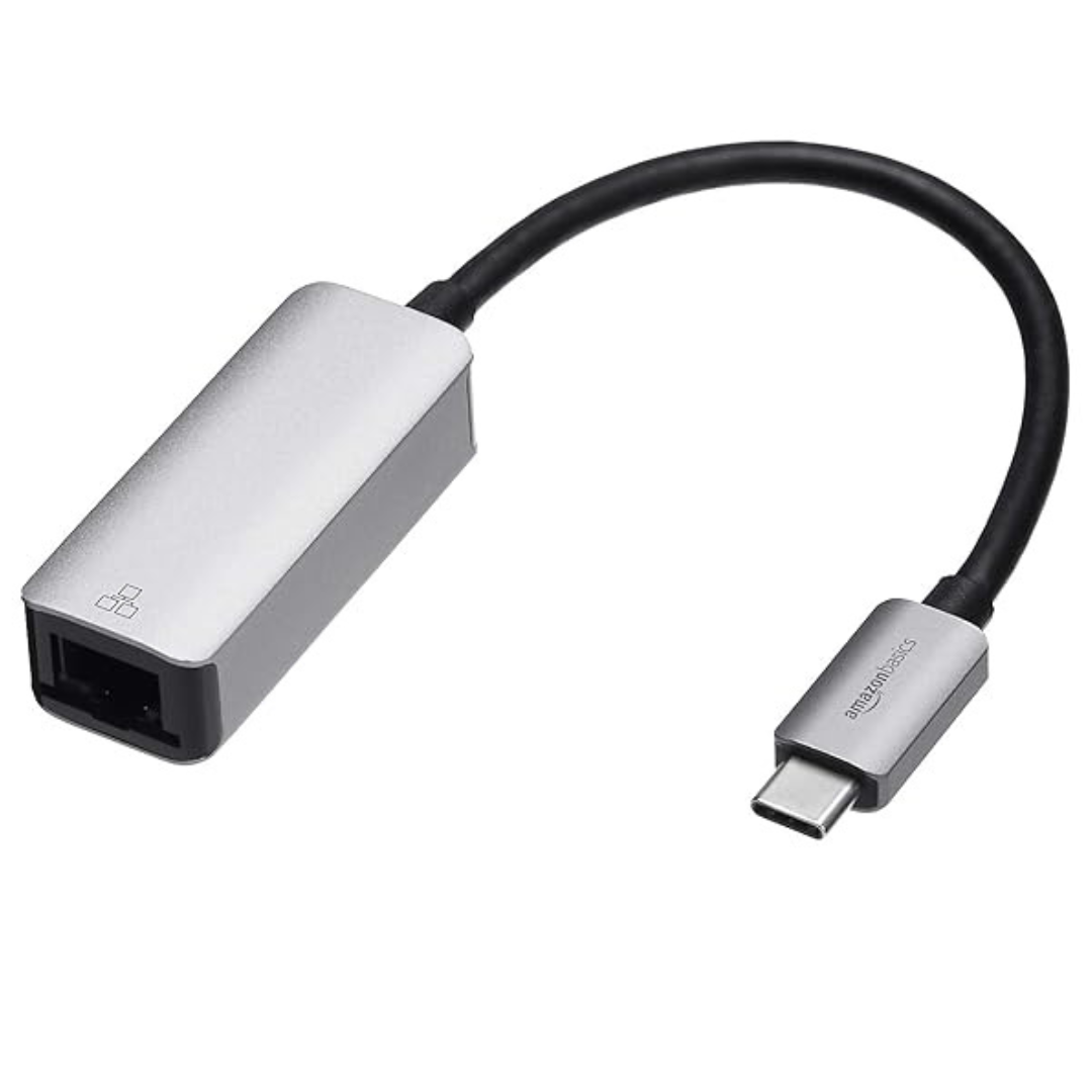 Amazon Basics Aluminum USB 3.1 Type-C to RJ45 Gigabit Ethernet Adapter