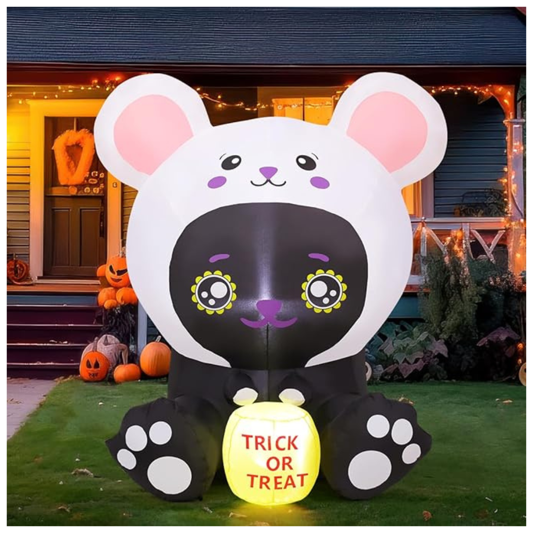 Comin 5 feet Built-in LEDs Halloween Inflatable Cat