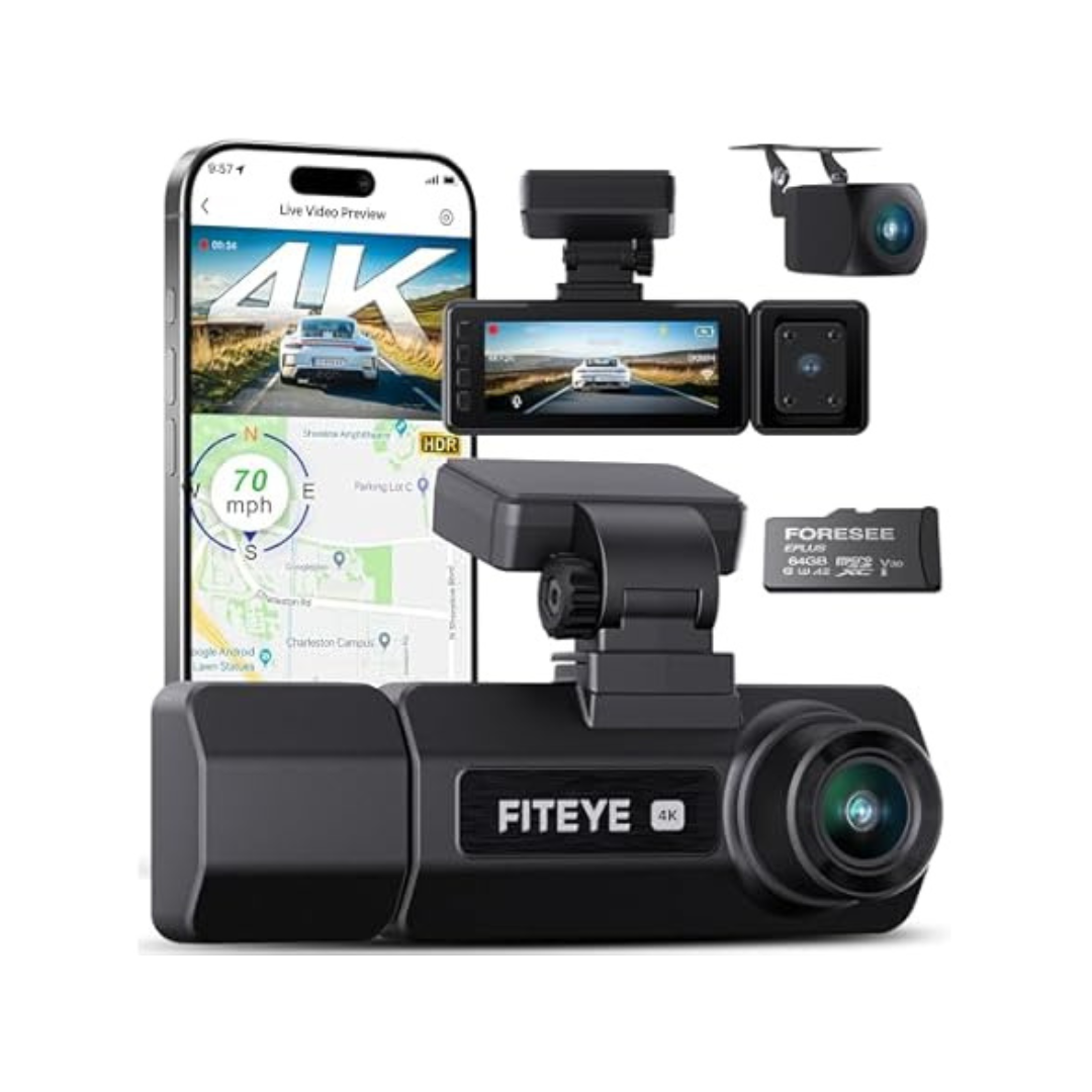 Fiteye IMX335 STARVIS Sensor 3-Channel 4K Dash Cam