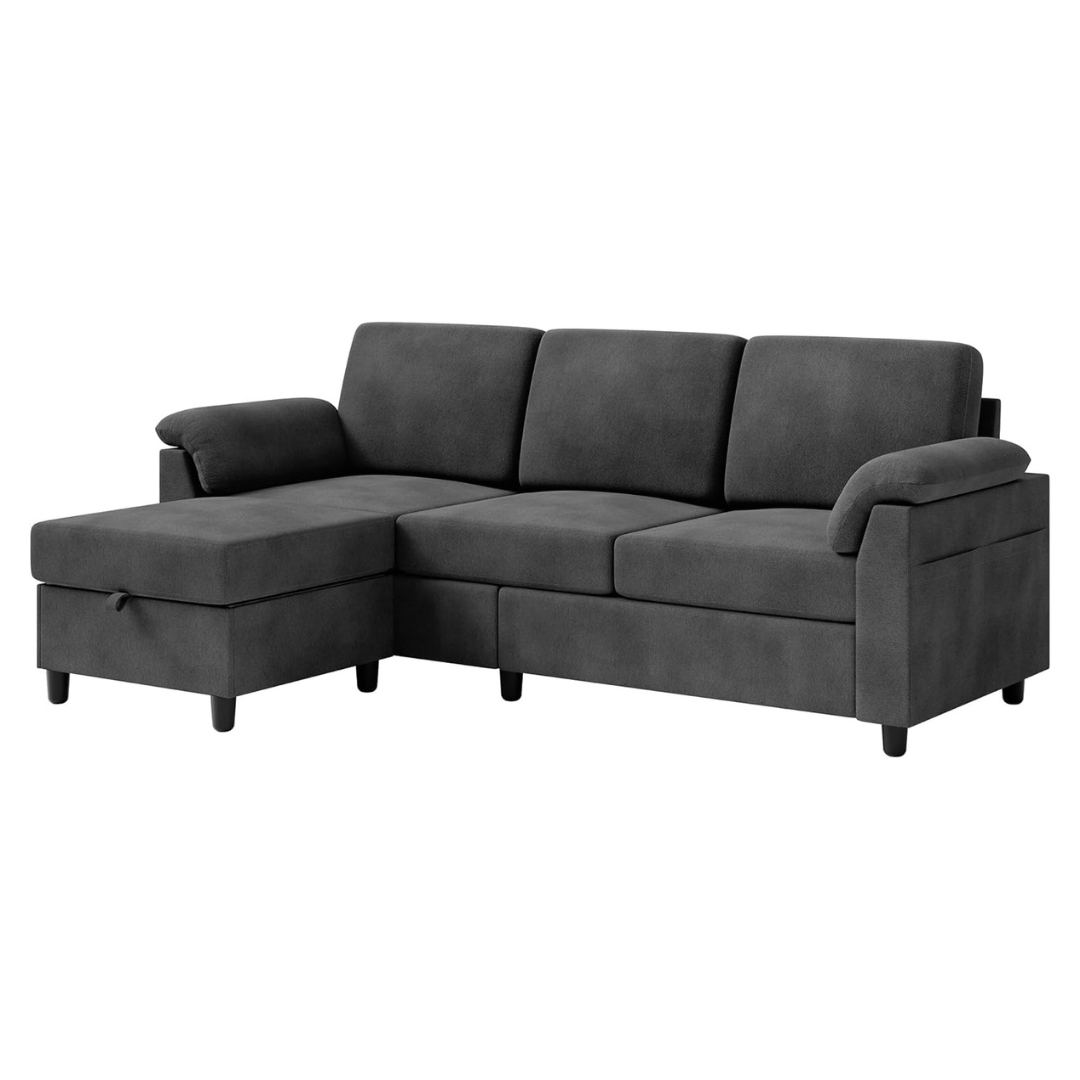 3 Seat Convertible Sectional L Shaped Sofa