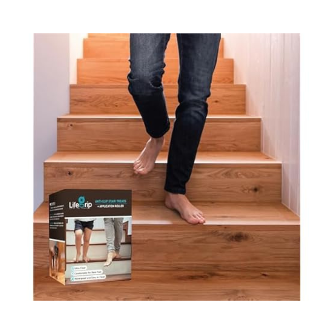 15-Piece LifeGrip 4" x 32" Non-Slip Transparent Stair Treads
