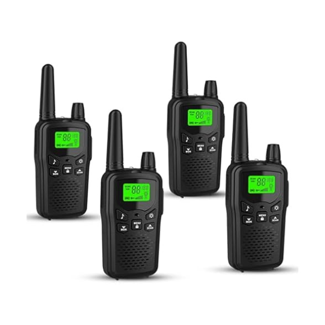 4-Pack Erilis Long Range Walkie Talkies With Lamp (3 Colors)