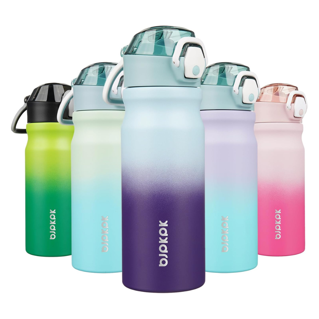 Bjpkpk 18oz Insulated Stainless Steel Double Wall Water Bottles