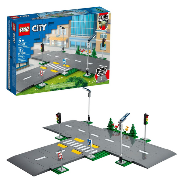 112-Pieces LEGO City Road Plates Building Toy Set
