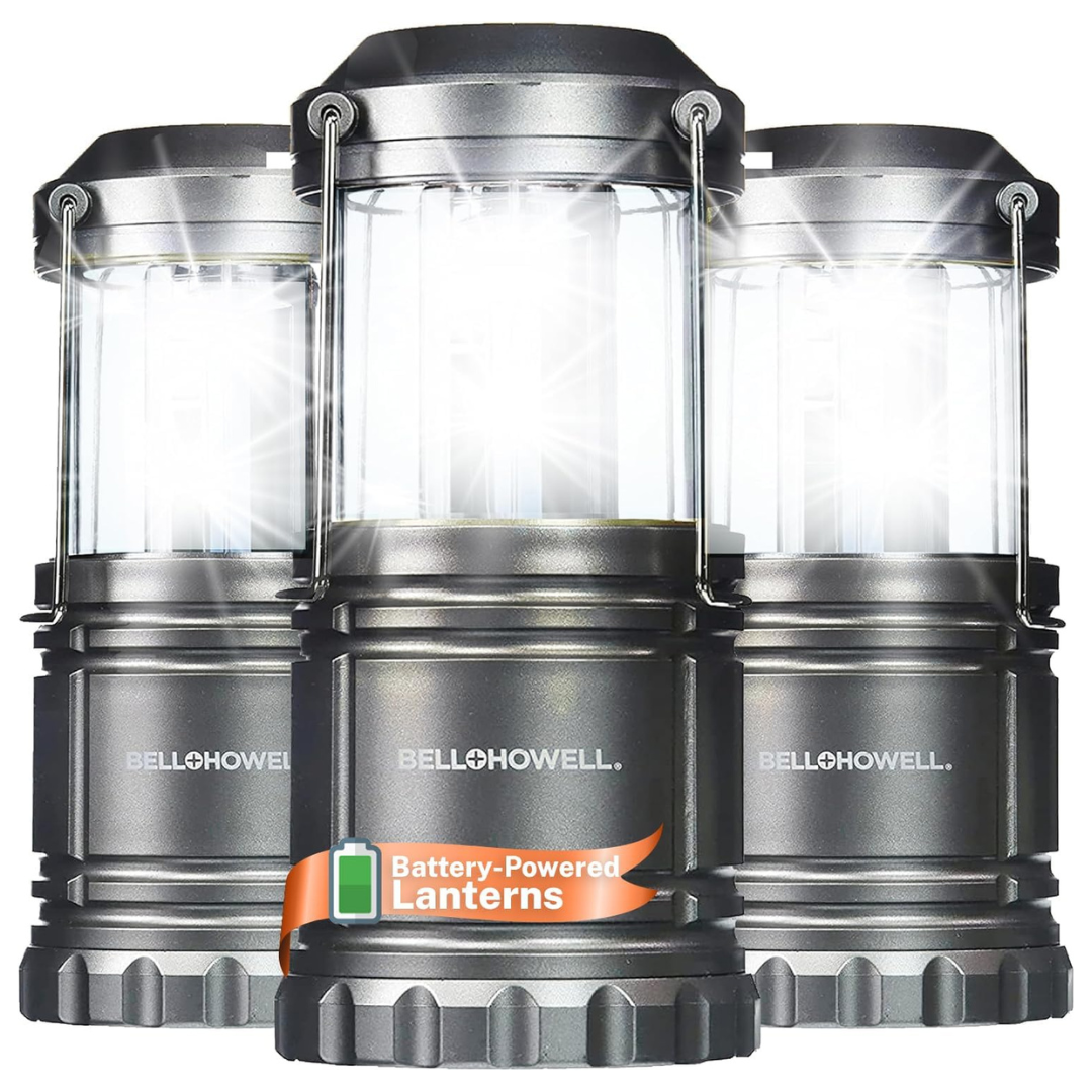3-Pack Battery Powered LED Camping Lights & Lanterns