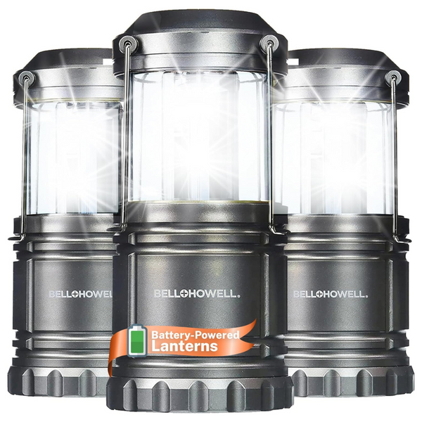 3-Pack Battery Powered LED Camping Lights & Lanterns