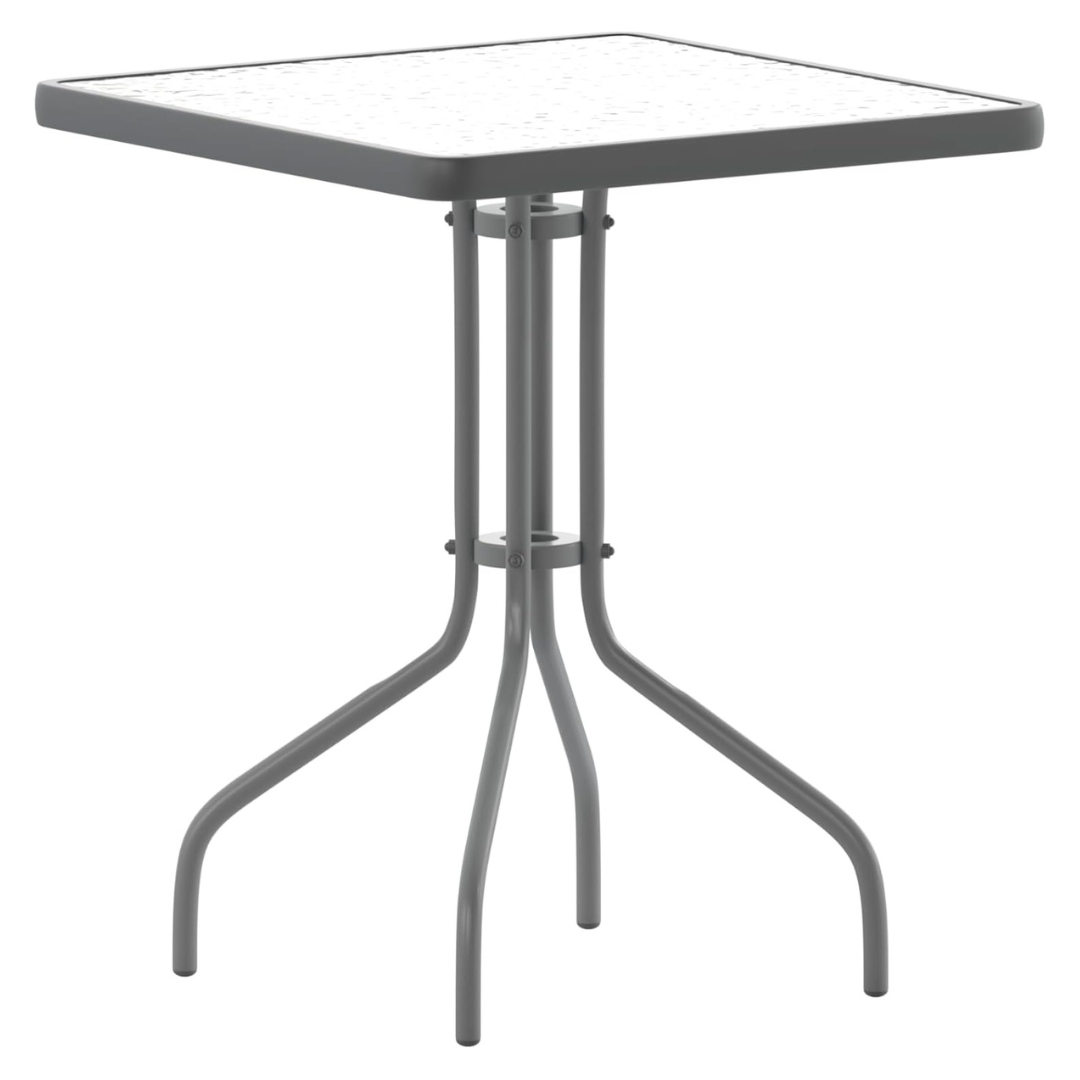 Flash Furniture 23.5" Square Tempered Glass Metal Table