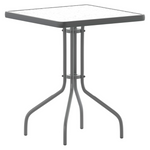 Flash Furniture 23.5" Square Tempered Glass Metal Table