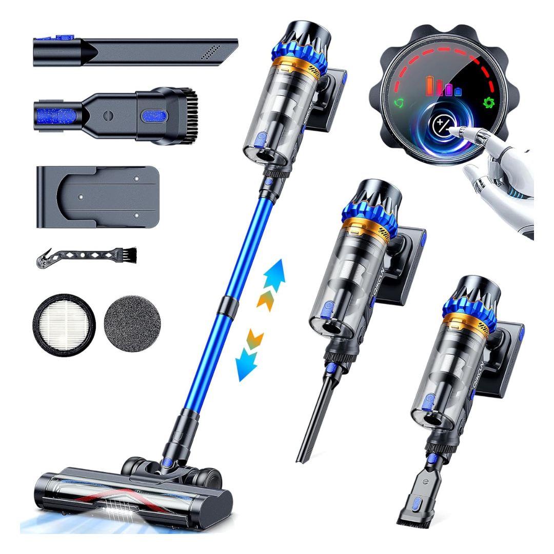 QikCln 450W 45Kpa Cordless Vacuum Cleaner With LED Headlights