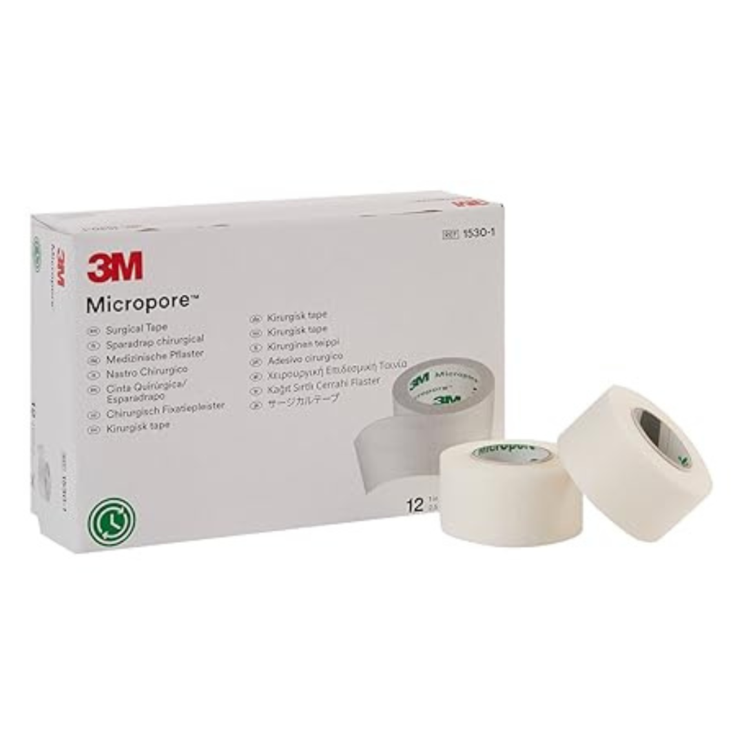 12-Count 1" x 10yd 3M Micropore Surgical Tape Rolls (1530-1)
