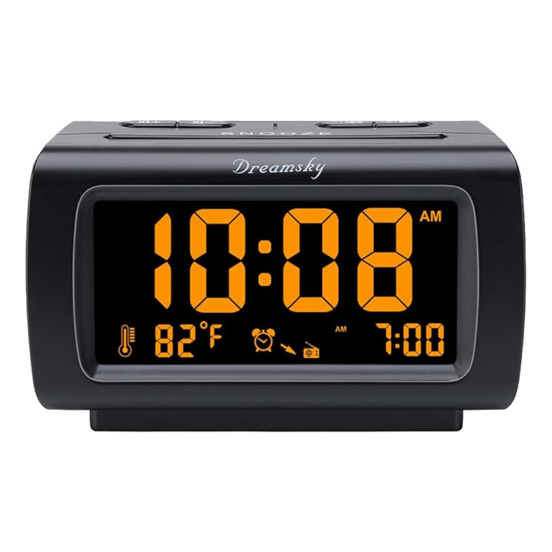 DreamSky Digital Alarm Clock Radio with Large Display (2 Colors)