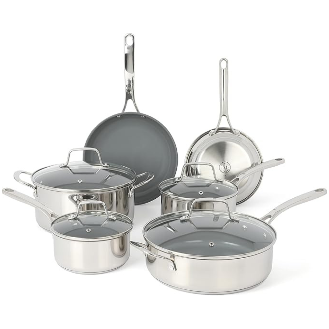 10-Piece Martha Stewart Delaroux Stainless Steel Cookware Set