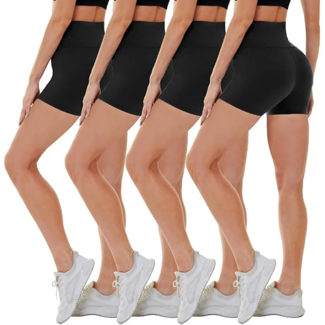 4-Pack Campsnail 5"/8" Tummy Control Women's Biker Shorts