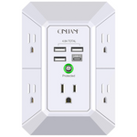 3-Sided 5-Outlet 1680J Surge Protector Power Strip