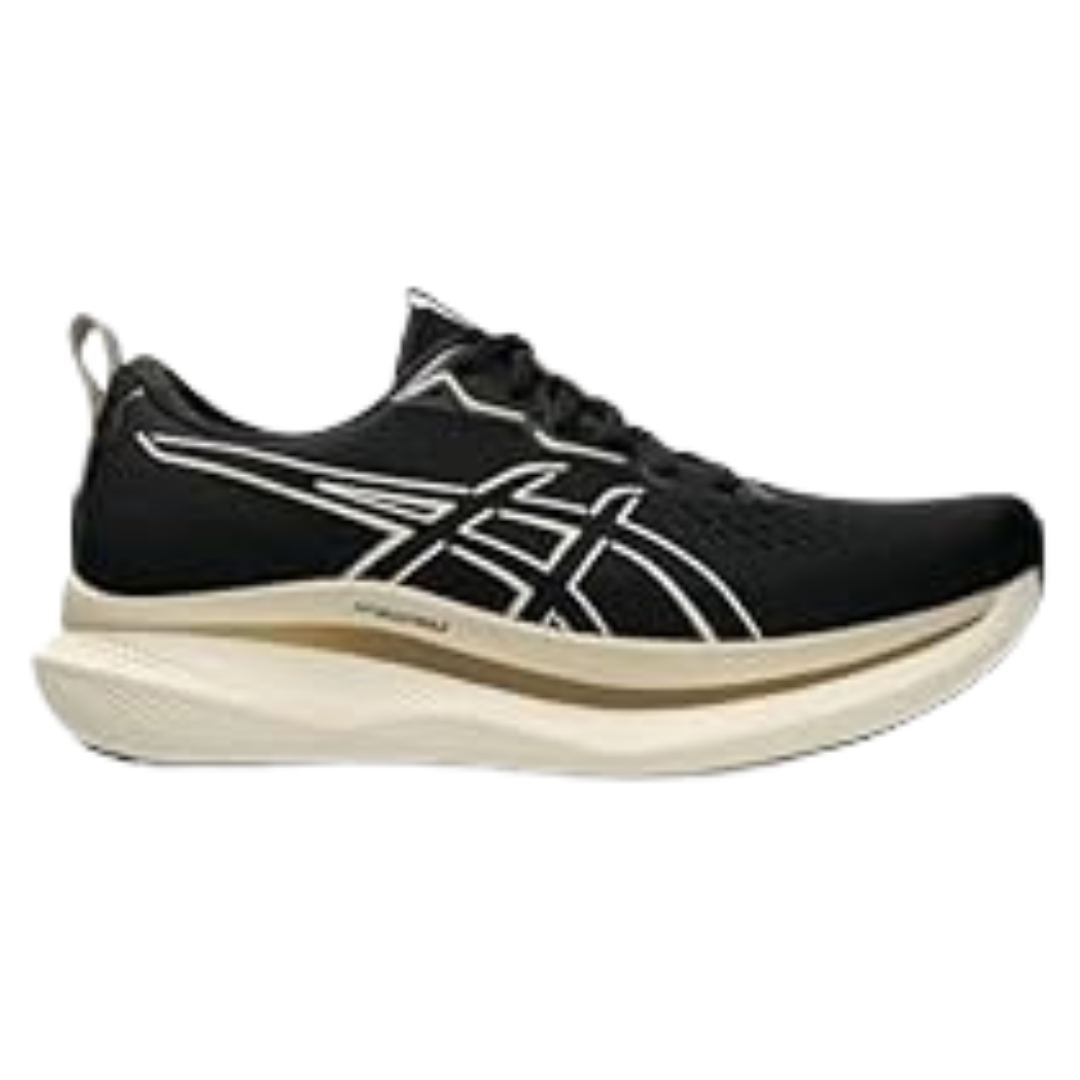 ASICS Men's GLIDERIDE MAX Running Shoes (Black/Oatmeal)