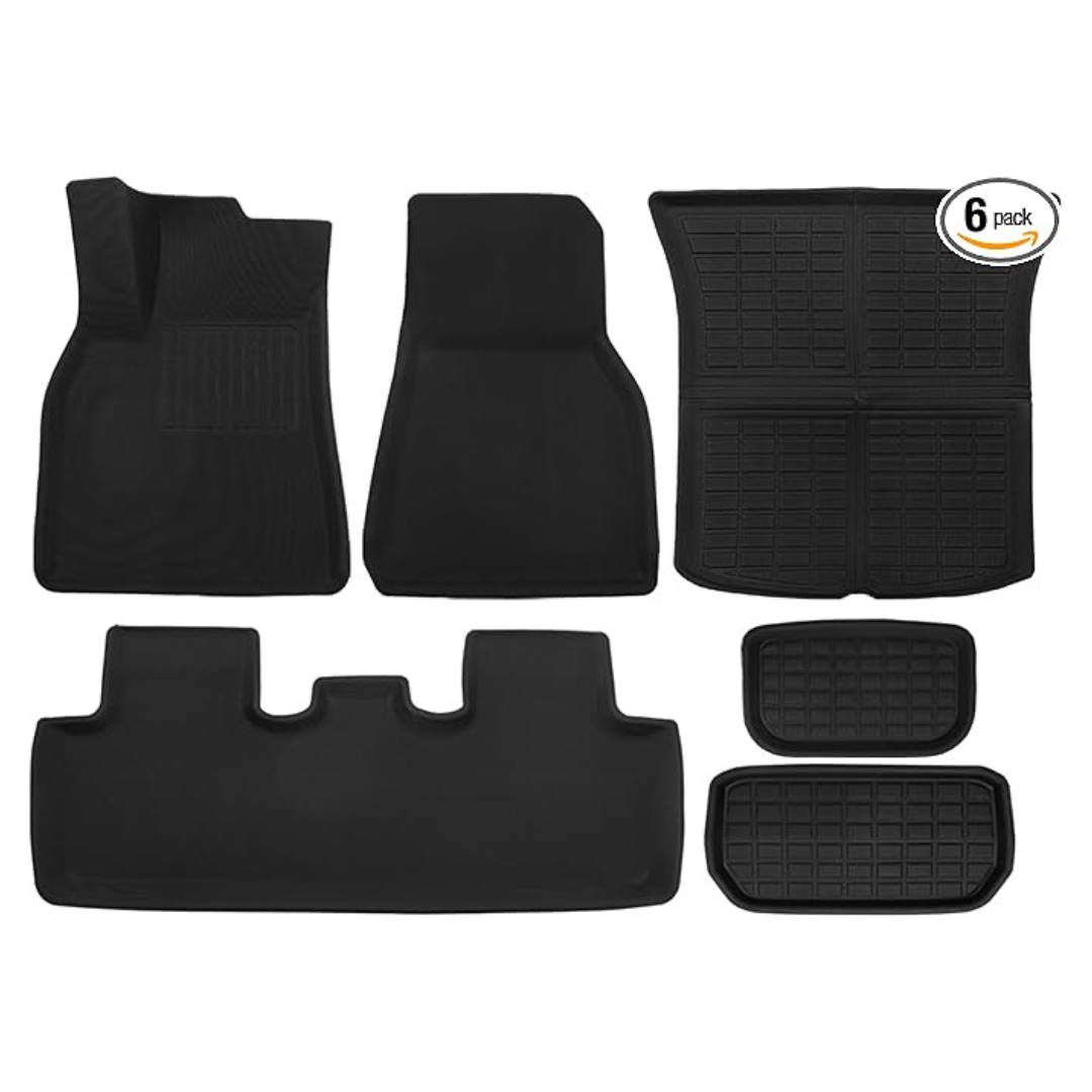Set Of 6 Jack Boss All-Weather Floor Mats For Tesla