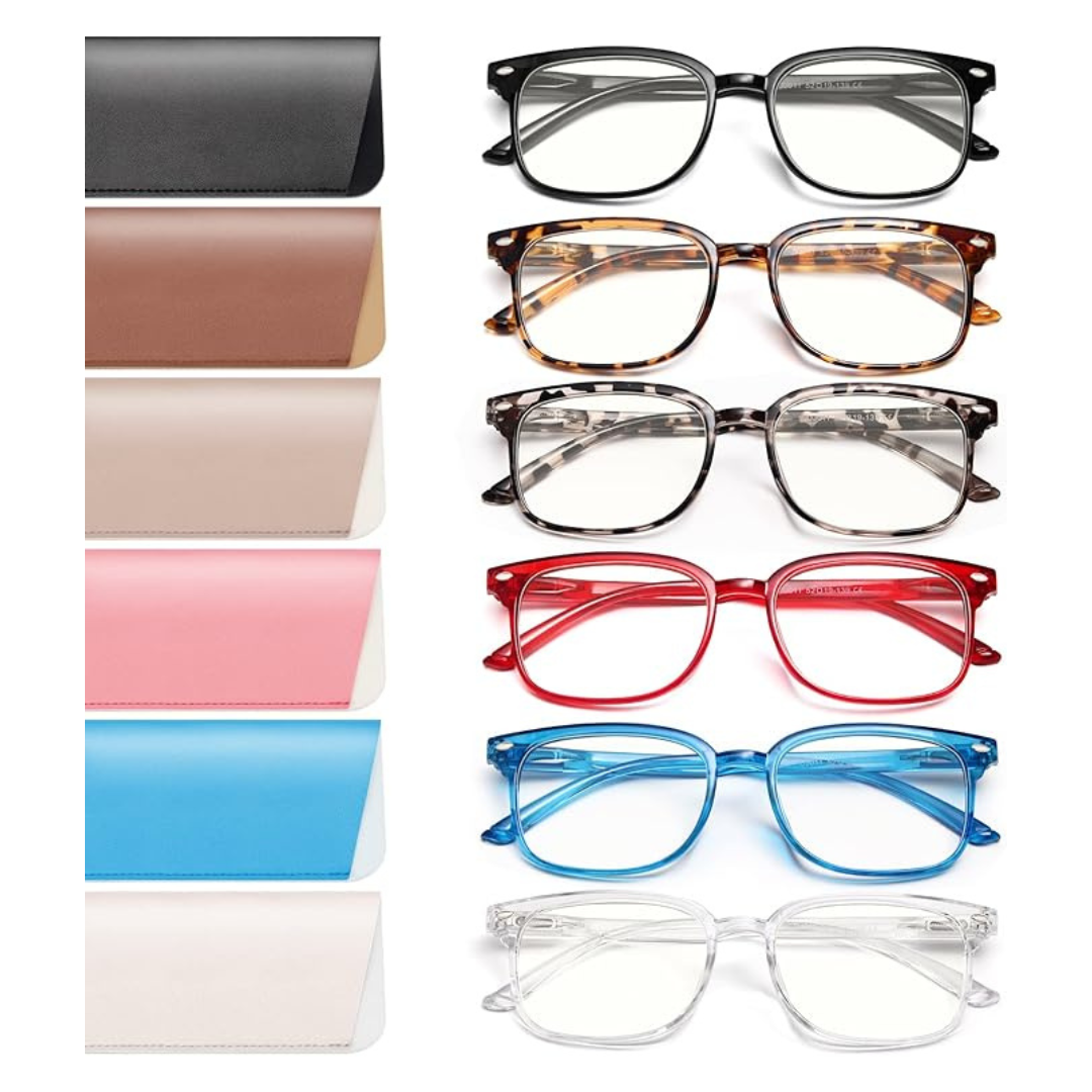 6-Pack Novivon Reading Glasses With 6 Cases