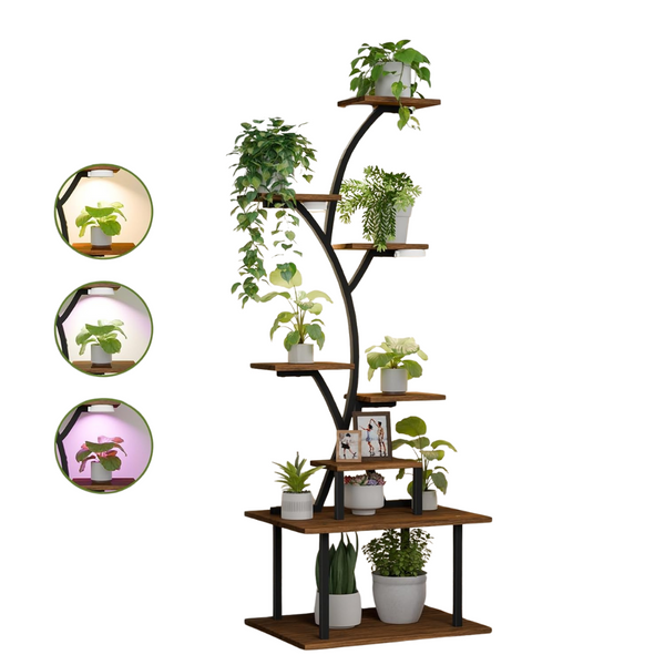 8-Tier 54.7" Metal Plant Stand With Grow Lights