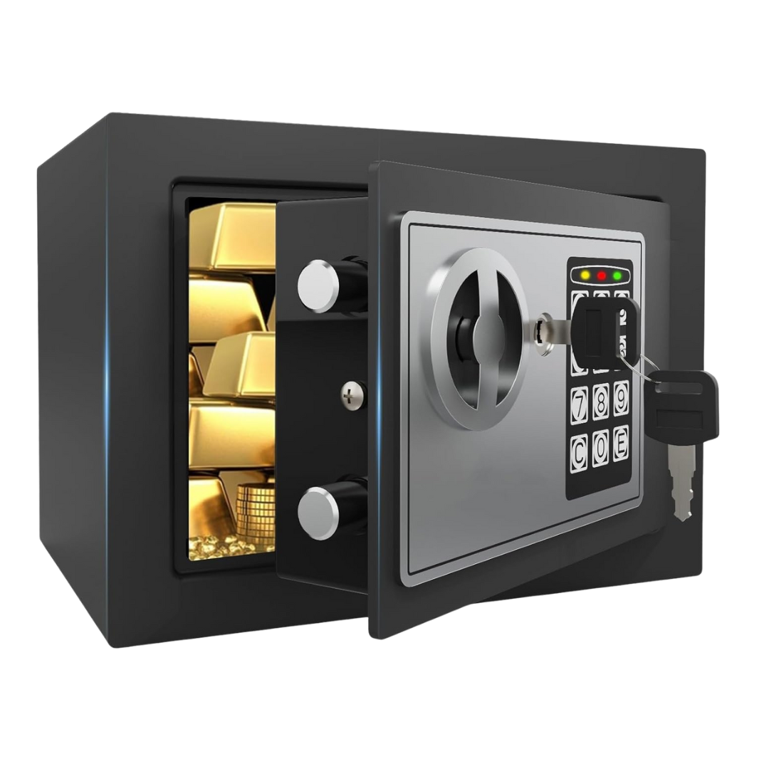 Patron Solid Mini Safe Box With Code, 0.236 Cuft
