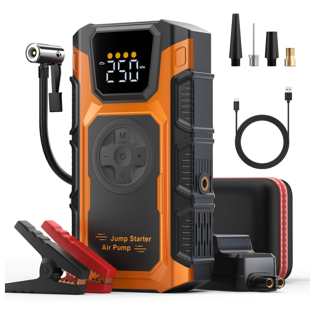 150 PSI Tire Inflator Jump Starter With Air Compressor