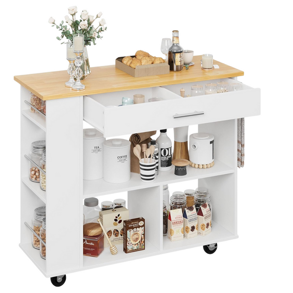 Shintenchi Kitchen Island Cart With Storage And Wheels