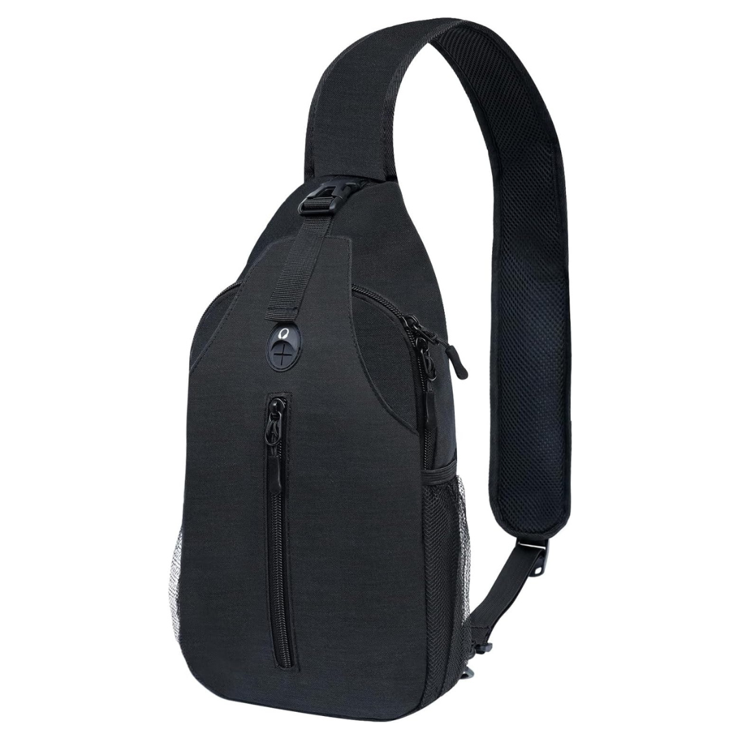 Angel Wish Unisex Hiking Travel Crossbody Bag (Black)