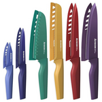 12-Piece Anti-Rust Stainless Steel Kitchen Knives Set w/ Blade Guards
