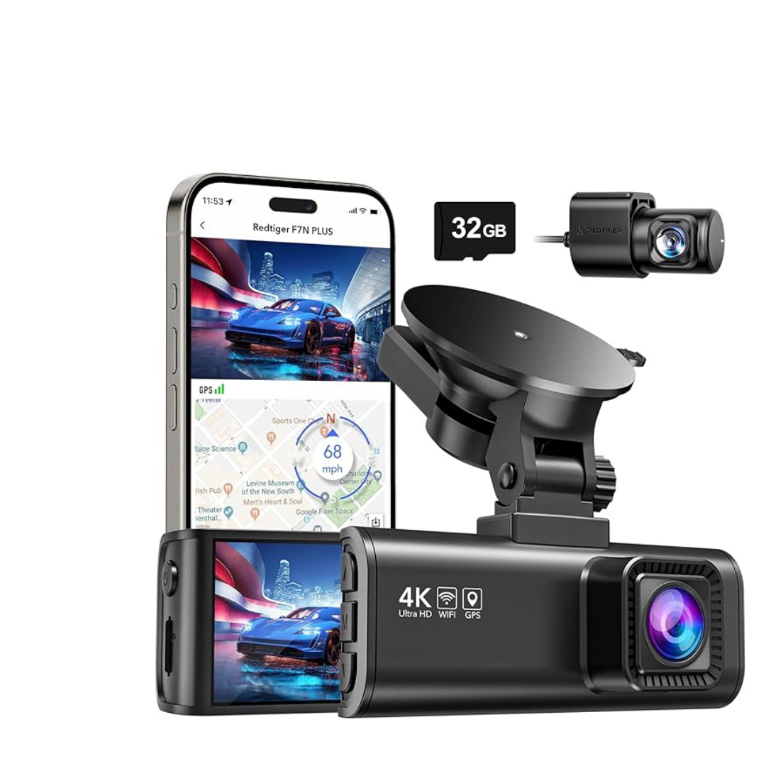 Redtiger F7NP Dash Cam 4K Front / 1080P Rear with Wi-Fi GPS & 3.16" Screen