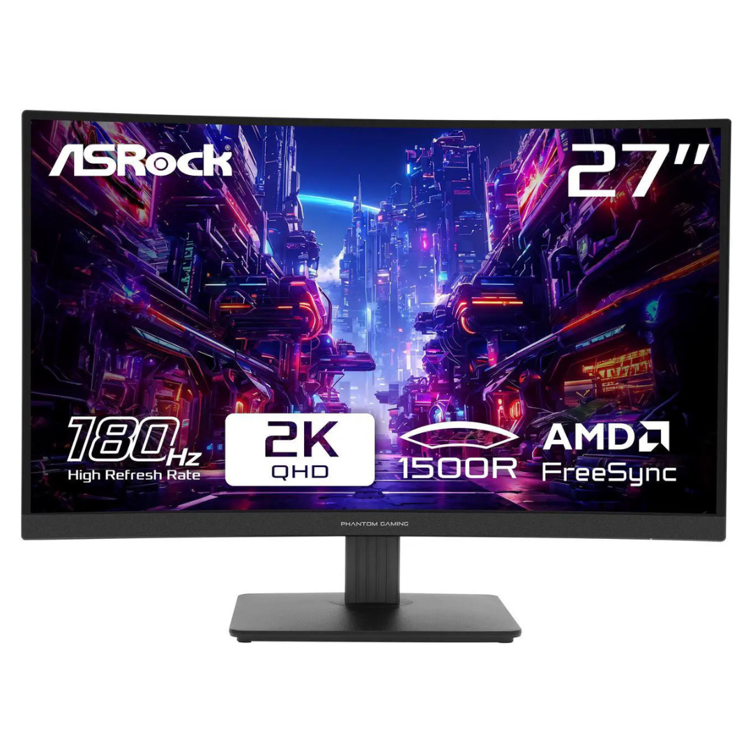 27" ASRock Phantom Gaming WQHD 180Hz 1ms HDR VA Freesync Gaming