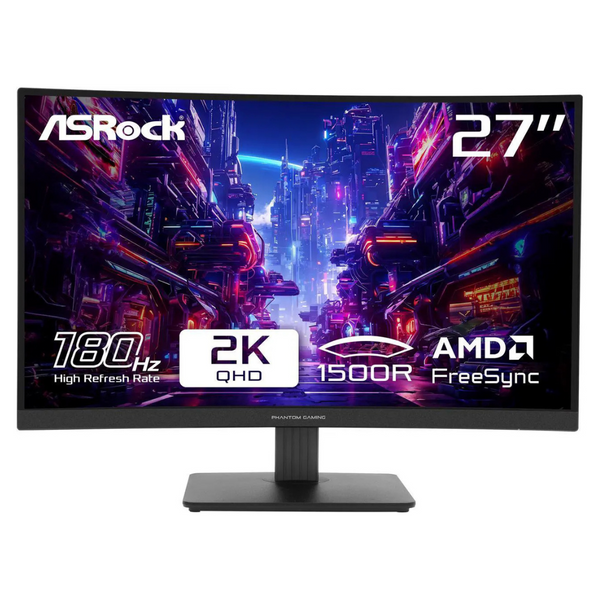27" ASRock Phantom Gaming WQHD 180Hz 1ms HDR VA Freesync Gaming