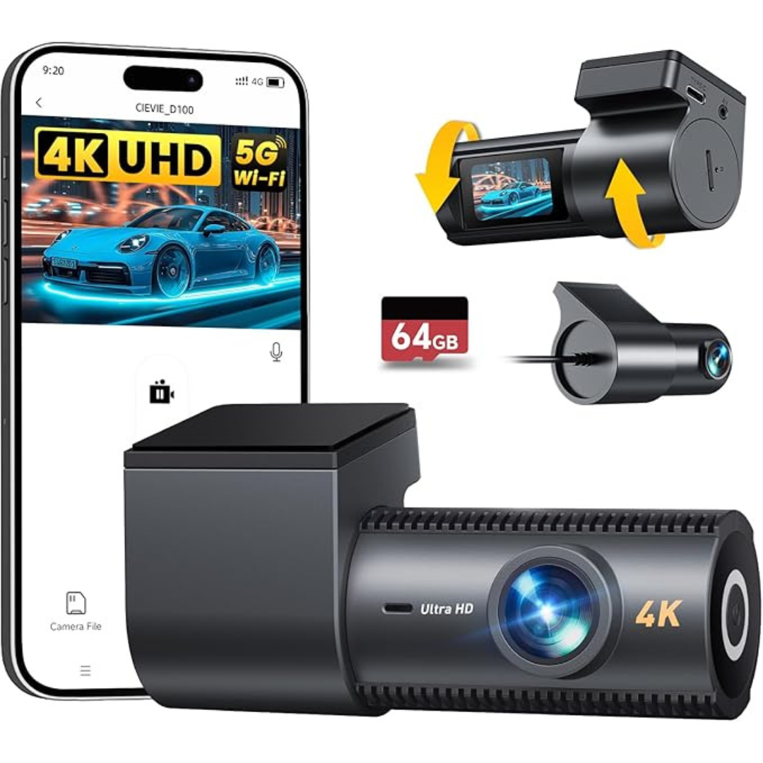 Cievie D100 4K Front and Rear Dual Dash Camera