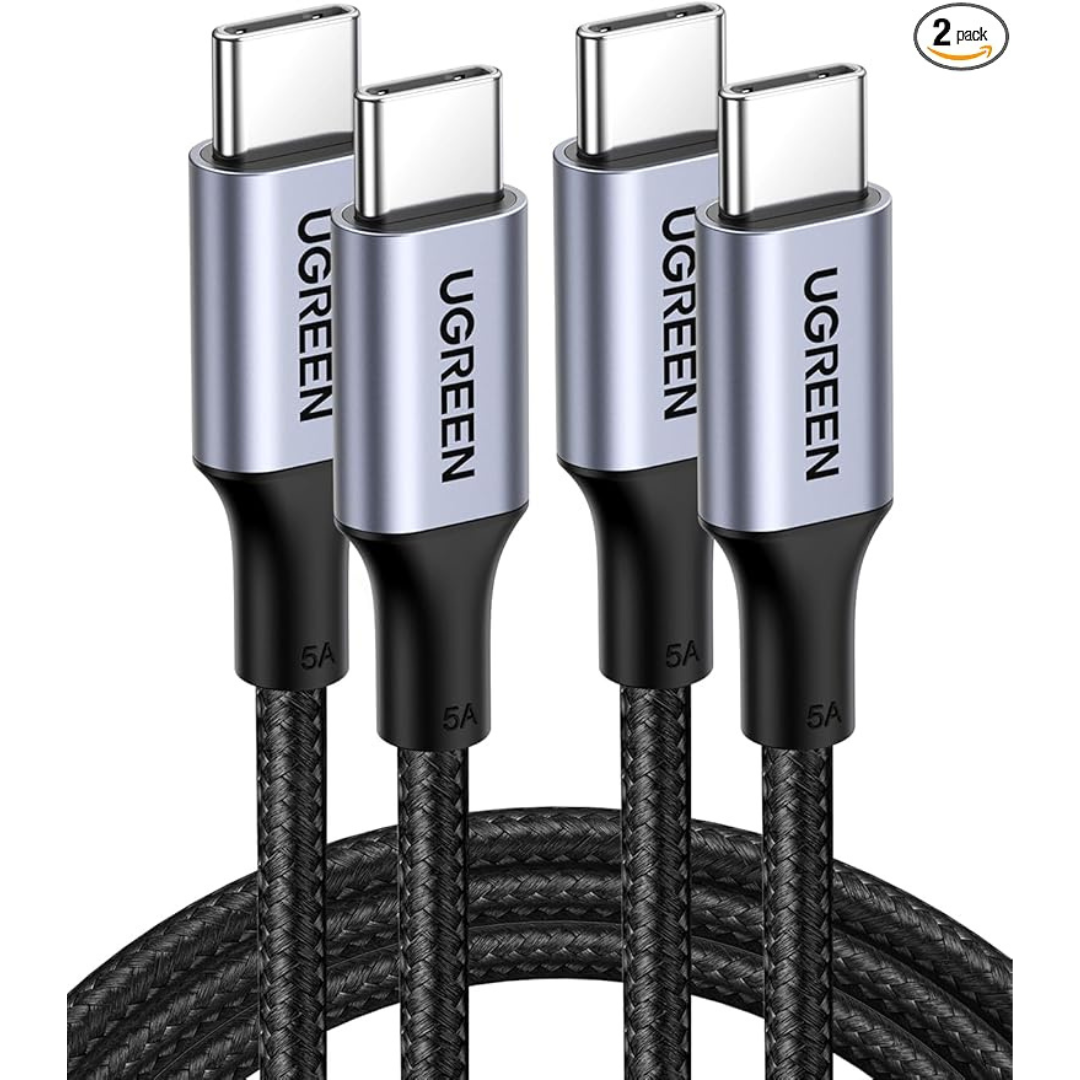 2-Pack UGreen 3.3ft USB-C to USB-C Cables