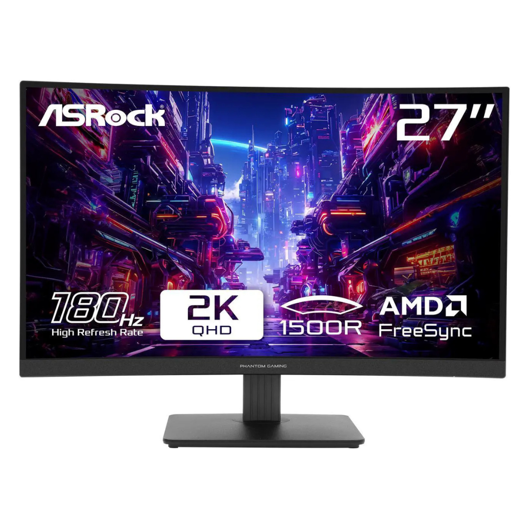 27" ASRock Phantom Gaming WQHD 180Hz 1ms HDR VA Freesync Gaming Monitor