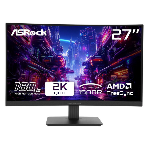27" ASRock Phantom Gaming WQHD 180Hz 1ms HDR VA Freesync Gaming Monitor