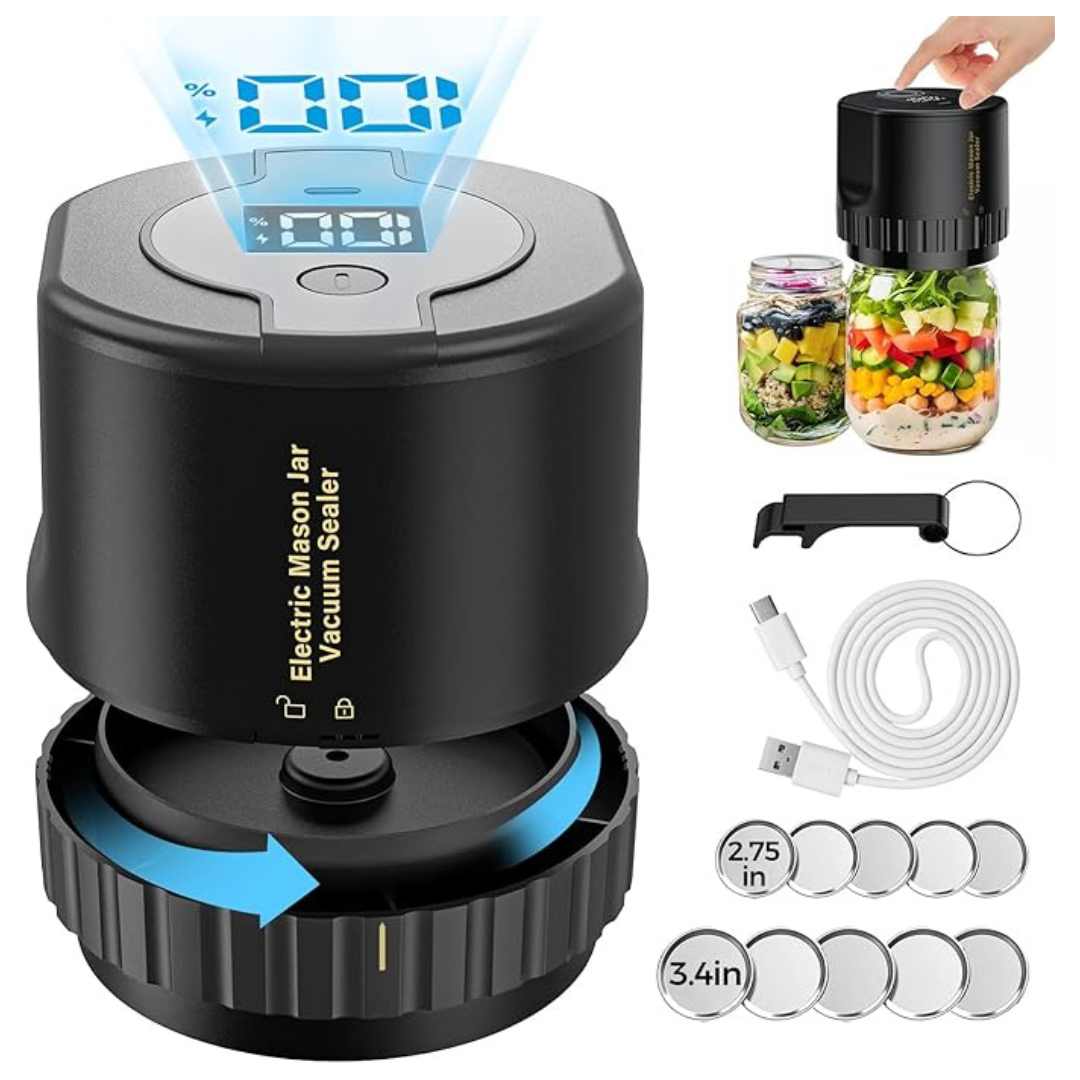 Fodmor Electric Mason Jar Sealer Vacuum Sealing Kit