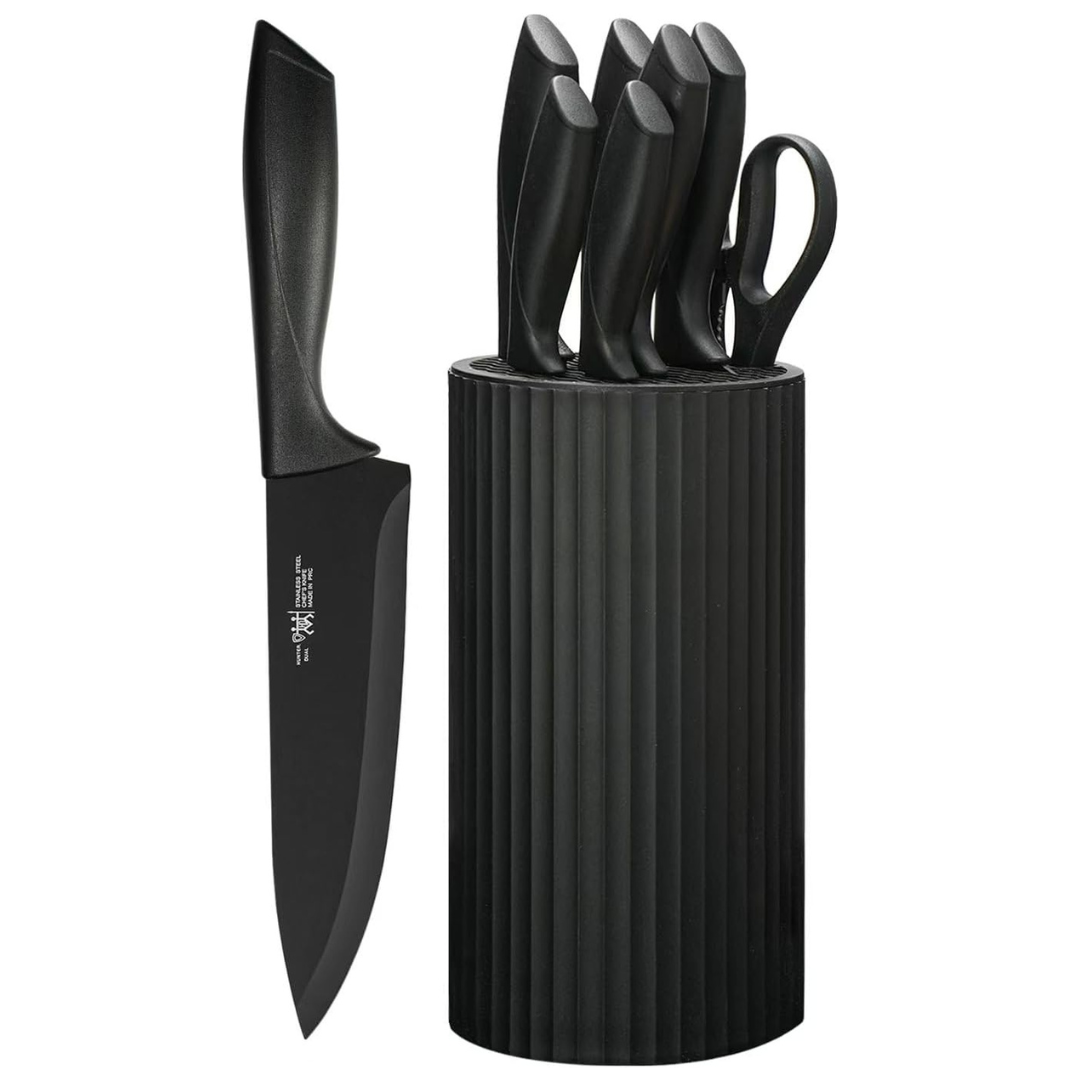 8-Piece Kitchen Anti-Rust Sharp Knife Set With Universal Block