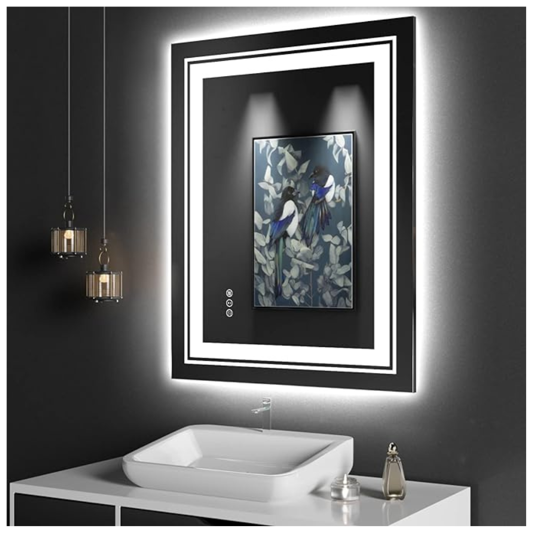 28"x36" LED Bathroom Mirror With Front And Backlit