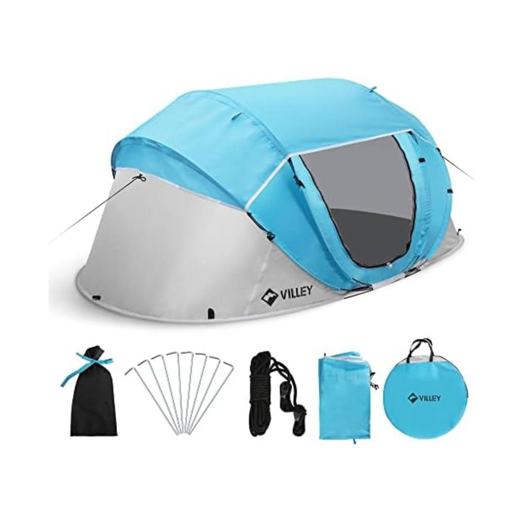 Villey 2-Person Beach Camping Pop Up Tent With Carrying Bag