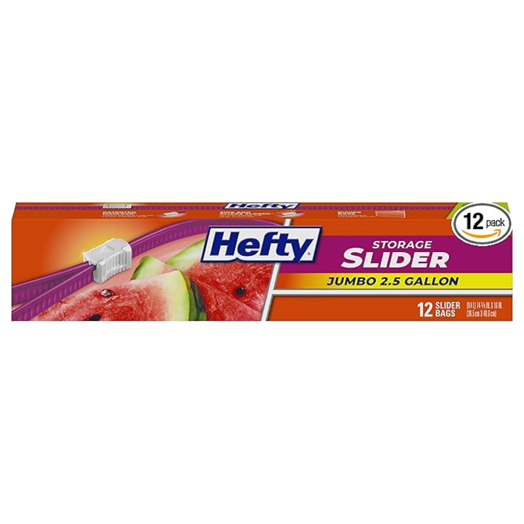 12-Count 2.5 Gal. Hefty Slider Jumbo Storage Bags