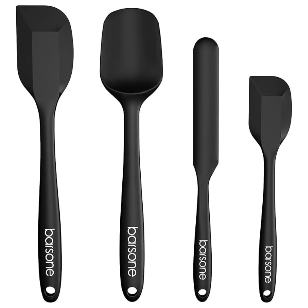 4-Pack Heat Resistant Food Grade Silicone Spatulas