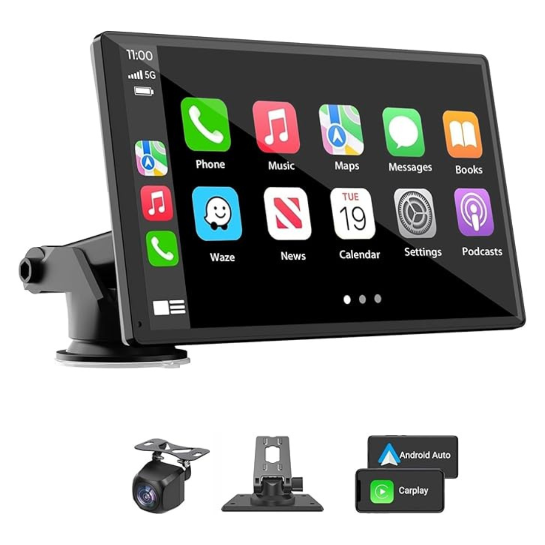Portable 7" HD Touchscreen Wireless Carplay Car Stereo